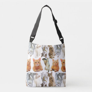 Alle runden Cat Print Patches Tragetaschen Mit Langen Trägern