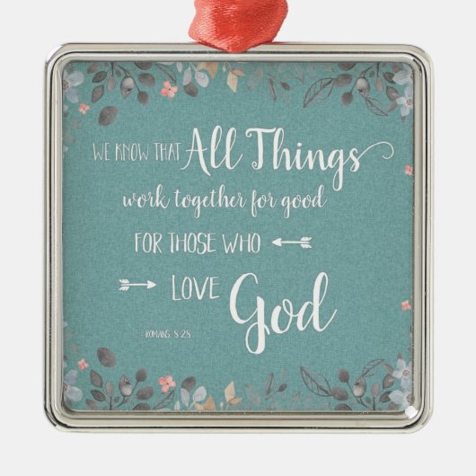 Alle Sachen arbeiten - ROM-8:28 zusammen Silbernes Ornament (Vorne)