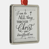 Alle Sachen durch Christus - Philippians-4:13 Silbernes Ornament (Rechts)