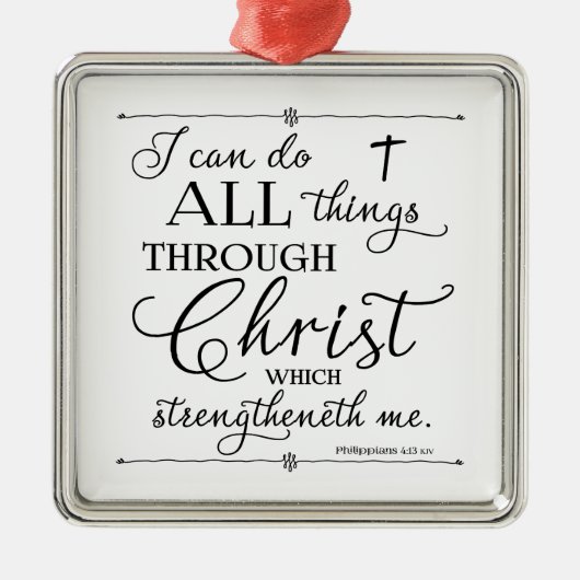 Alle Sachen durch Christus - Philippians-4:13 Silbernes Ornament (Vorne)
