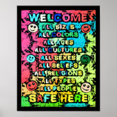 Alle Safe Here ~ Rainbow Willkommen Poster (Vorne)
