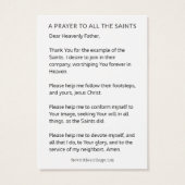 ALLE SAINTS DAY PRAYER FEIERKARTEN (Rückseite)