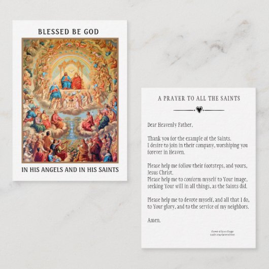 ALLE SAINTS DAY PRAYER FEIERKARTEN PLATZKARTE (Vorne/Hinten)