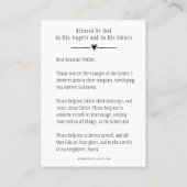 ALLE SAINTS DAY PRAYER FEIERKARTEN PLATZKARTE (Rückseite)