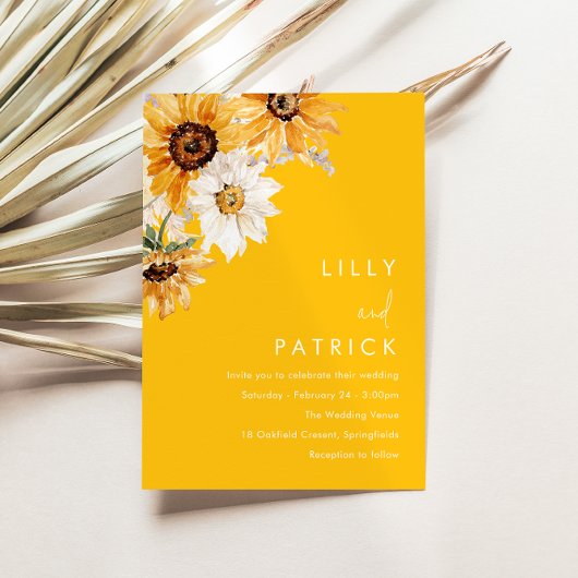 Alle Saisons Sonnenblumen Hochzeit Einladung