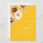 Alle Saisons Sonnenblumen Hochzeit Einladung (Vorderseite)