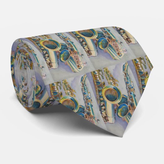 Alle Saxophone Krawatte (Gerollt)