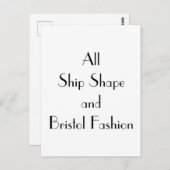 Alle schiff Form und Bristol Mode Typ Postkarte (Vorne/Hinten)