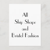 Alle schiff Form und Bristol Mode Typ Postkarte (Vorderseite)