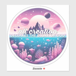 Alle Schöpfungen erklärt den Ruhm Gottes-Aufkleber Aufkleber