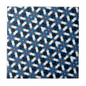 Alle Schwarz & Blau & Weiß Fliese (Vorderseite)