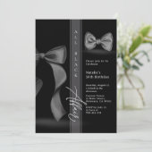 Alle Schwarz-Farbe Coquette Bow Krawatte Formal Af Einladung (Stehend Vorderseite)