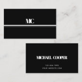 Alle Schwarz-weißen, fett formatierten Monogramme Visitenkarte (Vorne/Hinten)