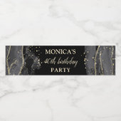 Alle schwarze Affäre Geburtstag minimalistisch per Wasserflaschenetikett (Einzelnes Label)