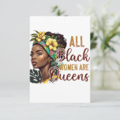 Alle schwarzen Frauen sind Königinnen Karte (Stehend Vorderseite)