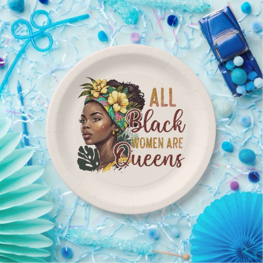 Alle schwarzen Frauen sind Königinnen Pappteller (Party)