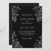 Alle schwarzen Hochzeitseinladungen Einladung (Vorne/Hinten)