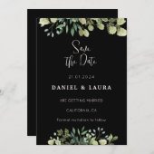 Alle Schwarzen Save the Date Einladung (Vorne/Hinten)