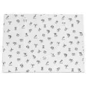 Alle schwarzen Sternzeichen auf weißem Hintergrund Große Geschenktüte (Vorderseite)