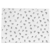 Alle schwarzen Sternzeichen auf weißem Hintergrund Große Geschenktüte (Rückseite)