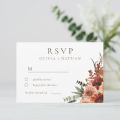 Alle Seasons Divine Boho Blumenhochzeit RSVP Karte (Stehend Vorderseite)