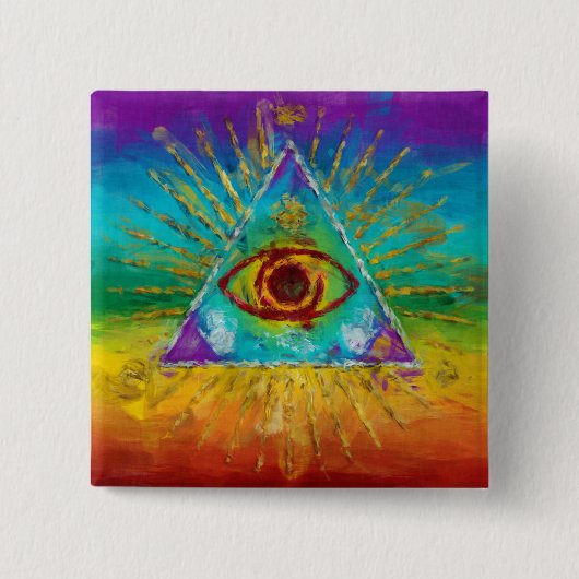 Alle sehen Augen Gottes - abstrakte Skizze Button (Vorderseite)