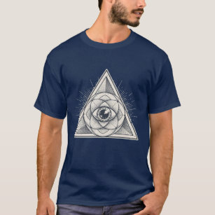 Alle sehen Augen Pyramide Illuminati Symbol Geomet T-Shirt