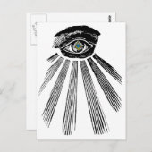 Alle sehen Augenplatz und Kompass Masonic Postkarte (Vorne/Hinten)
