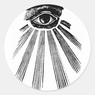Alle sehen Eye Mason Runder Aufkleber