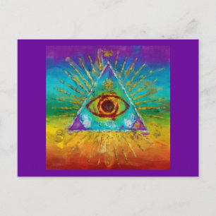 Alle sehen Gott - abstrakte Skizze Postkarte