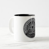 Alle sehende Augen-Tasse Zweifarbige Tasse (Vorderseite Links)