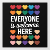 Alle sind hier willkommen. fensteraufkleber (Blatt)