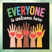 Alle sind hier willkommen fensteraufkleber (Blatt 3)