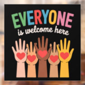 Alle sind hier willkommen fensteraufkleber (Blatt 2)