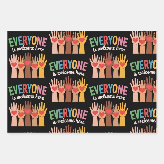 Alle sind hier willkommen geschenkpapier set (Vorderseite)