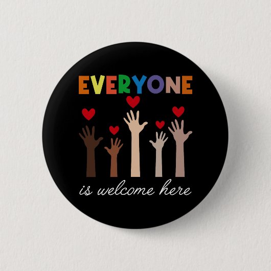 Alle sind hier willkommen Idaho Lehrermädchen Button (Vorderseite)