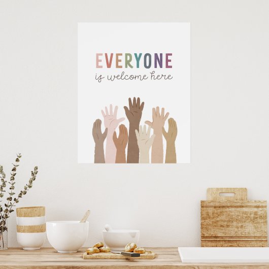 Alle sind hier willkommen. poster (Küche)