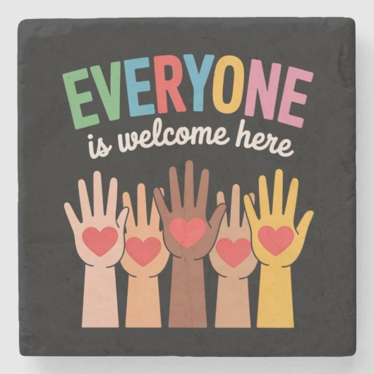 Alle sind hier willkommen steinuntersetzer (Vorderseite)