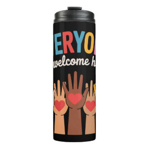 Alle sind hier willkommen thermosbecher