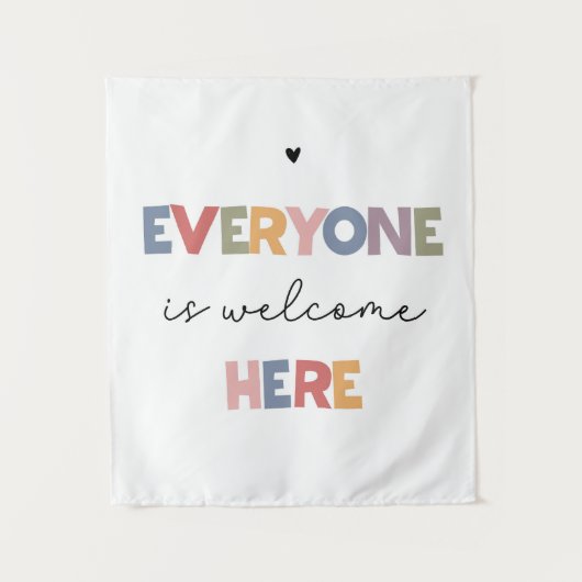 Alle sind hier willkommen wandteppich (Vorderseite)