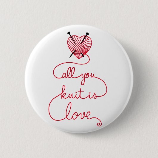 Alle sind Sie Strick Liebe mit Herz geformtem Button (Vorderseite)