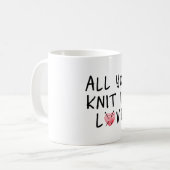 Alle sind Sie Strick Liebe mit Herz geformtem Kaffeetasse (Vorderseite Links)