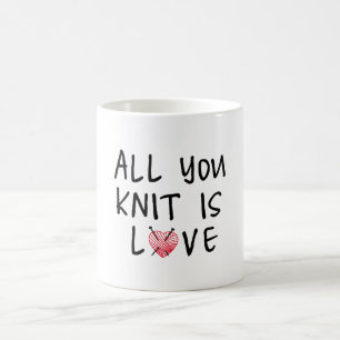 Alle sind Sie Strick Liebe mit Herz geformtem Kaffeetasse