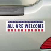 Alle sind - US Flagge willkommen Autoaufkleber (Auf Auto)