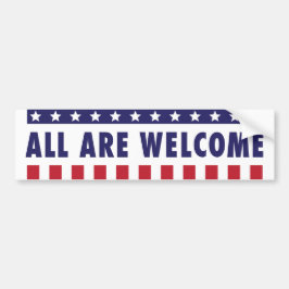 Alle sind - US Flagge willkommen Autoaufkleber