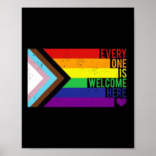 Alle sind willkommen bei Trans Gay Lgbtq Rainbow P Poster