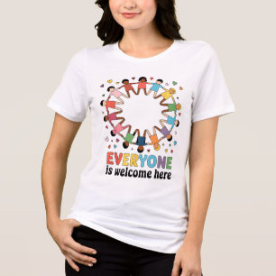 Alle sind willkommen hier Idaho Lehrer 61 Tri-Blend Shirt