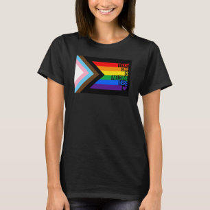 Alle sind willkommen hier (Progress-Pride-Flag) T-Shirt