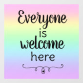 Alle sind willkommen hier Rainbow Window Klammern Fensteraufkleber (Blatt)