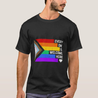 Alle sind willkommen hier Trans Gay Lgbtq Rainbow  T-Shirt